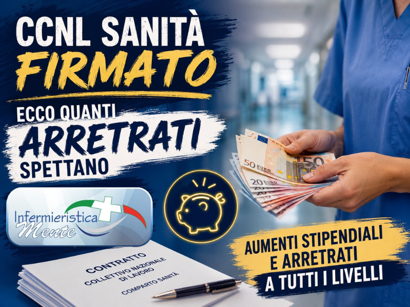 CCNL Sanità 2025-2027: tutti gli arretrati e gli aumenti categoria per categoria